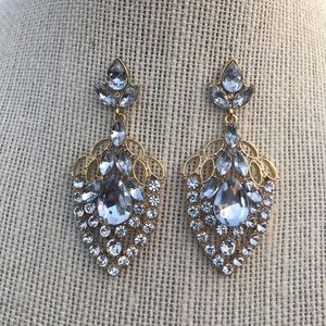 Rhinestones Oval Earrings